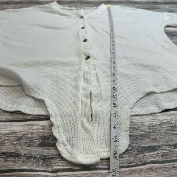 Unbranded Womens Sheer Front Tie Button Front V Neck White Cardigan M Med Medium - Picture 10 of 13